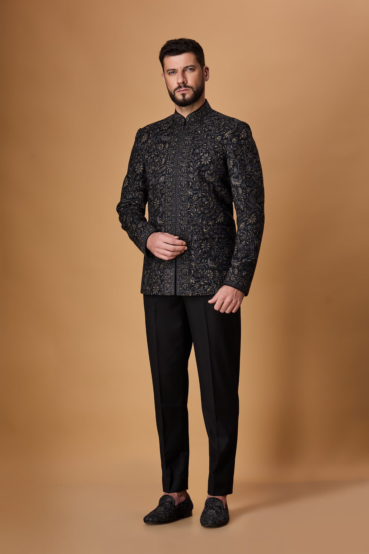 Black Pachmina Jacket Set