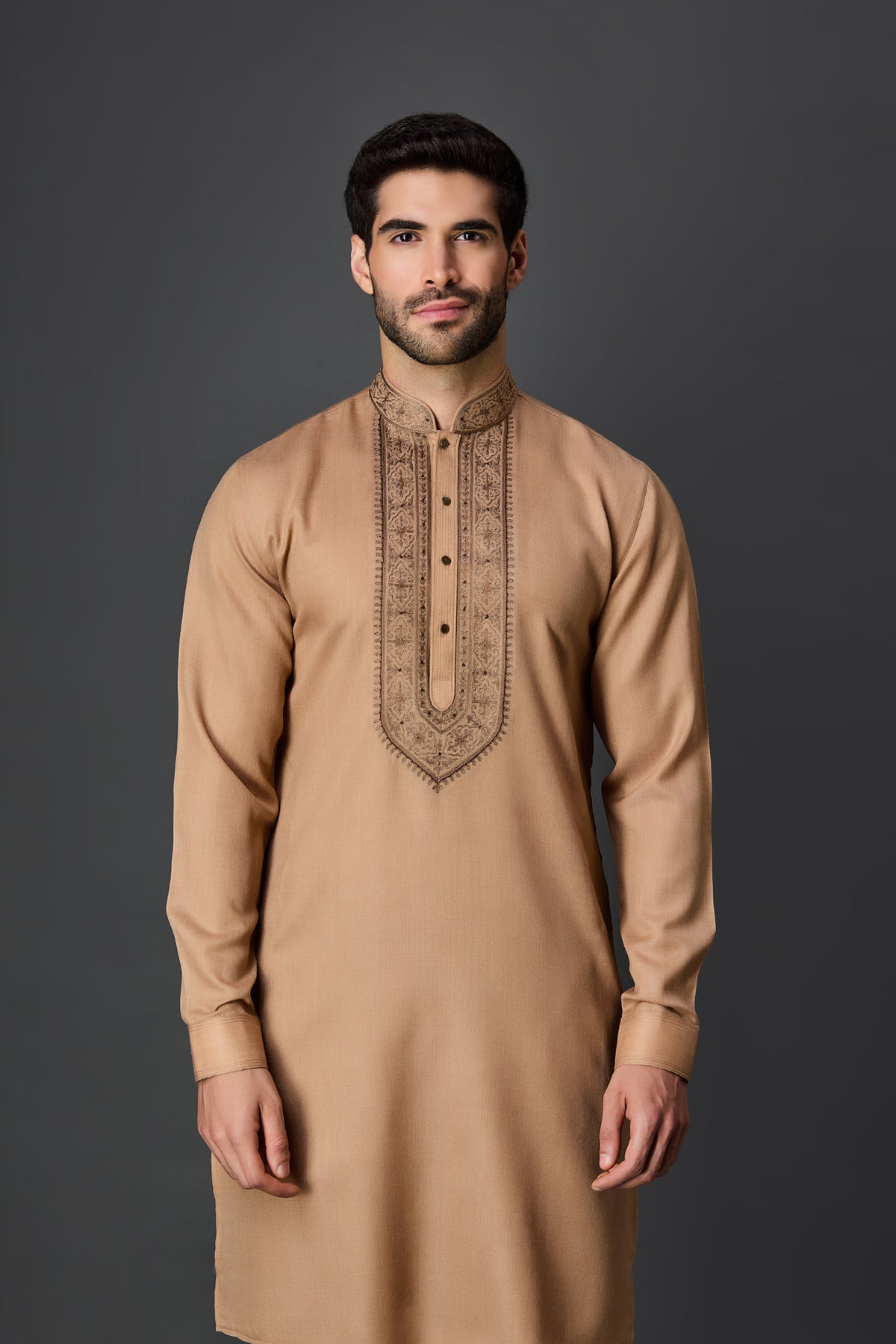 Beige Kurta Dupatta Set