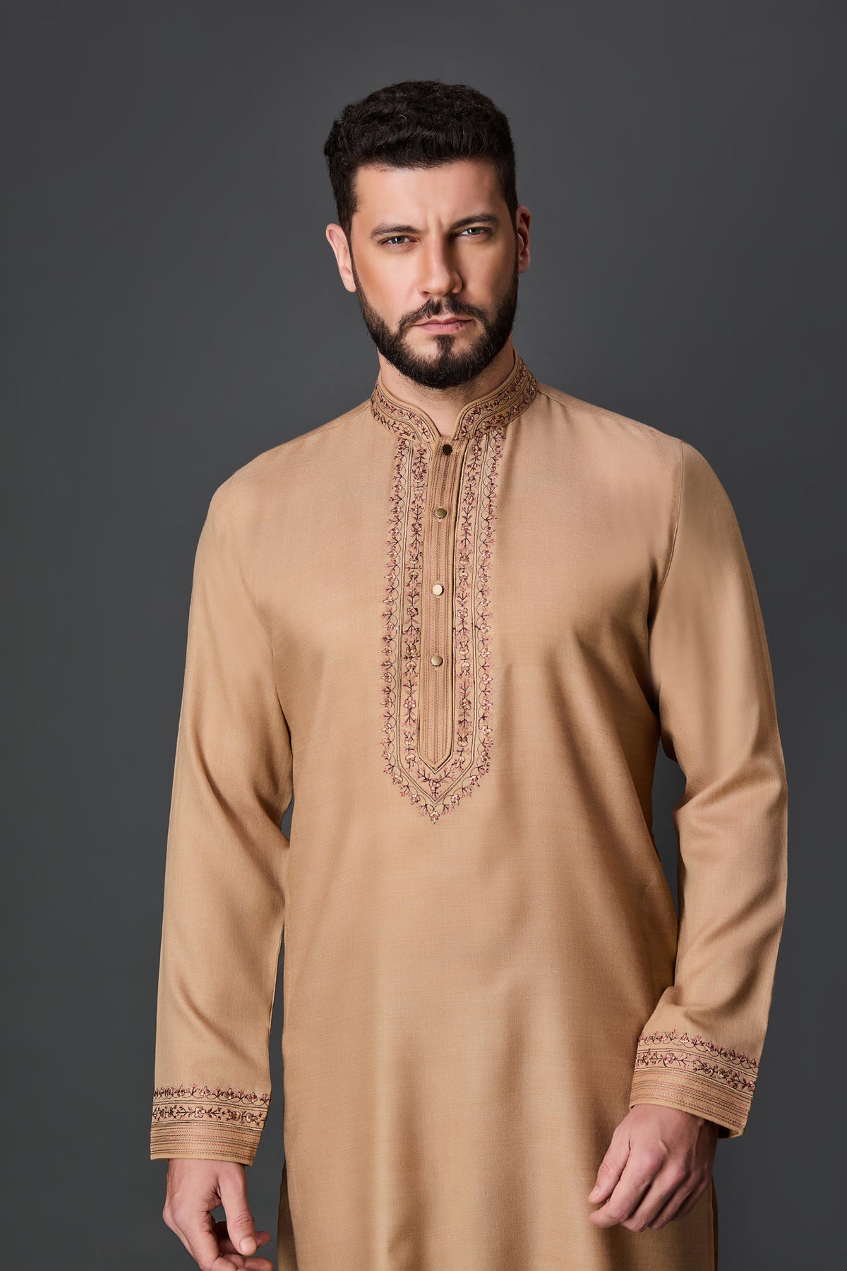Brown Paschmina Bundi Set