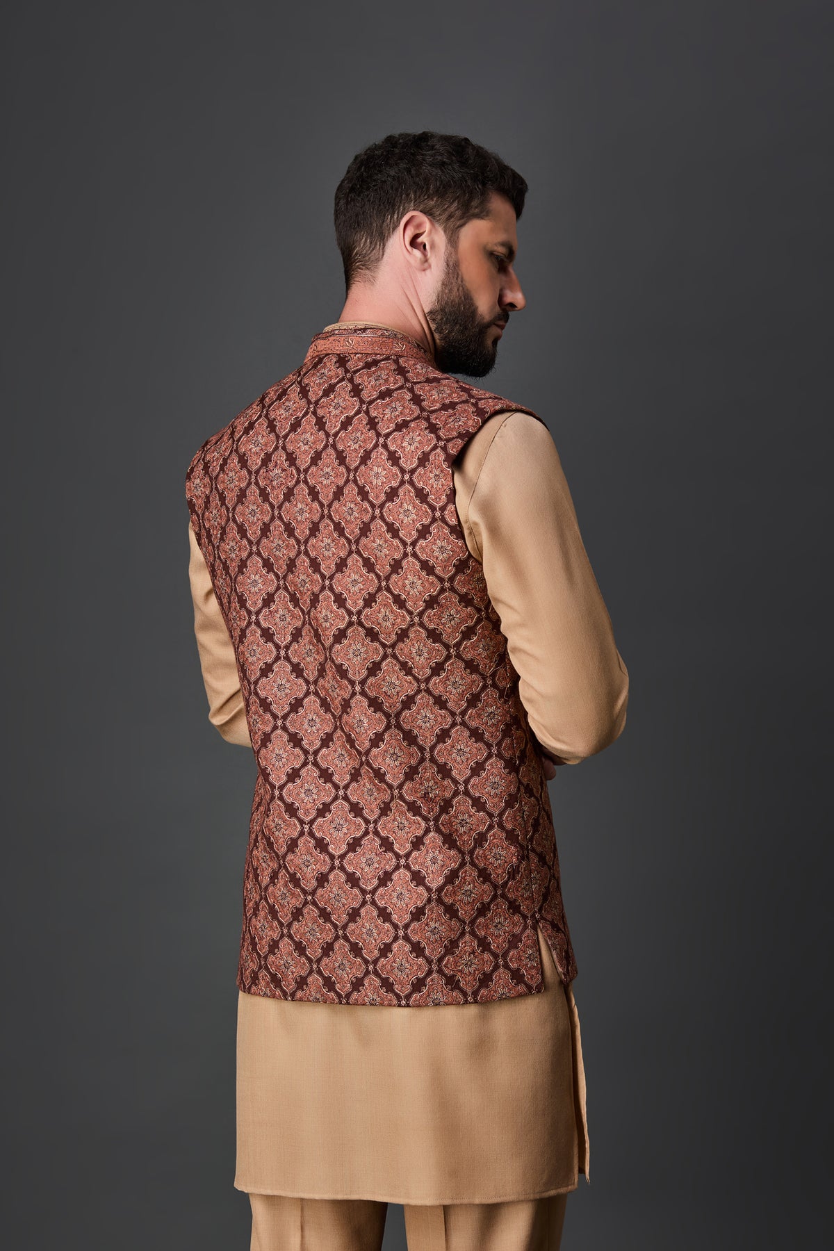 Brown Paschmina Bundi Set