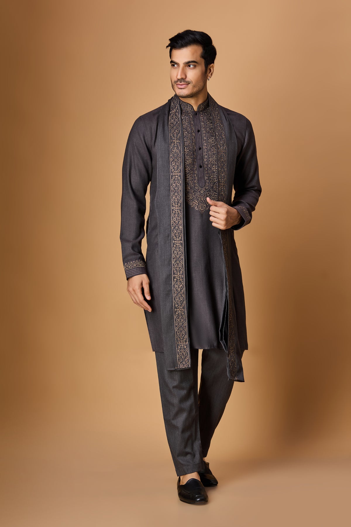 Grey Paschmina Kurta Set