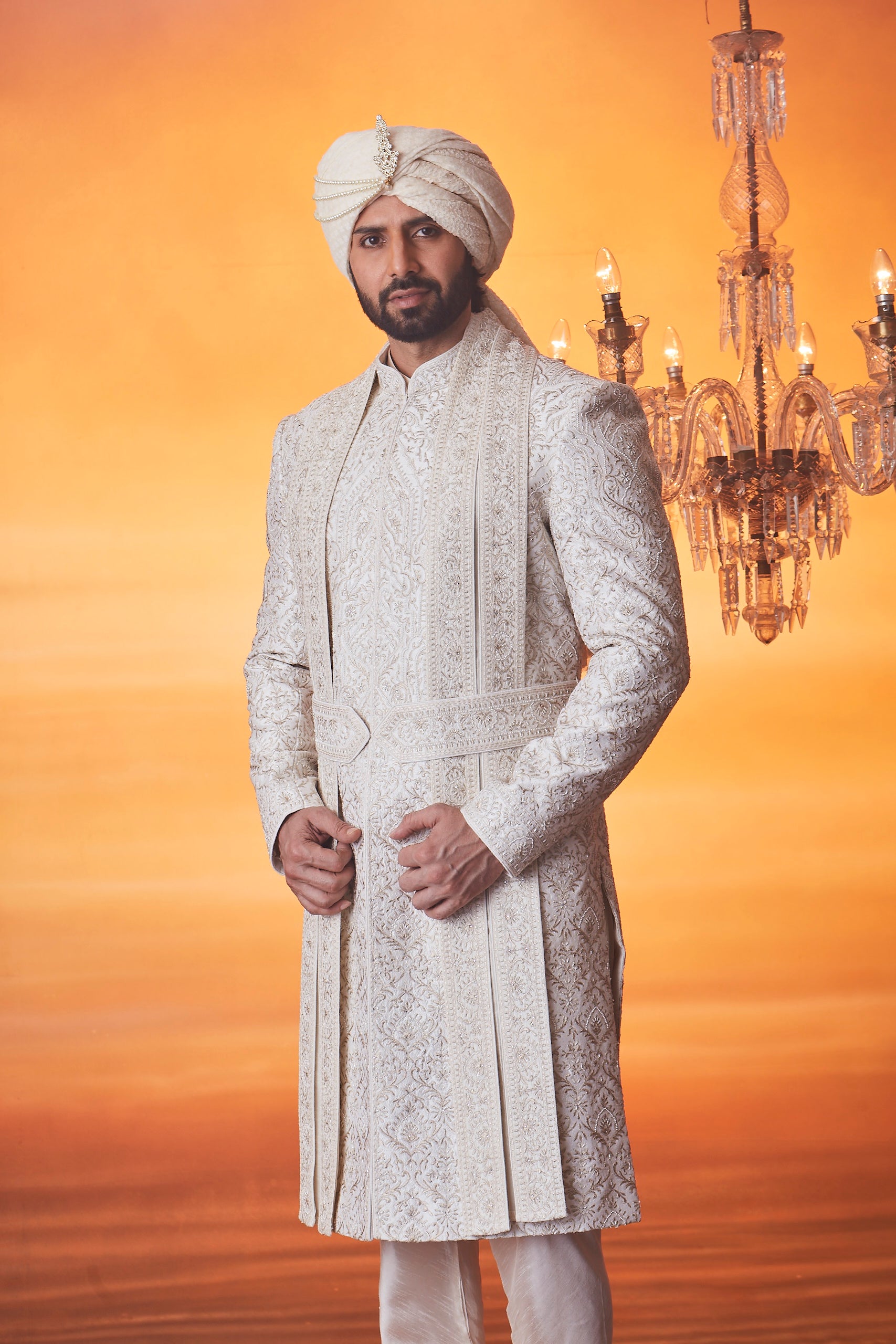 Ivory Sherwani set