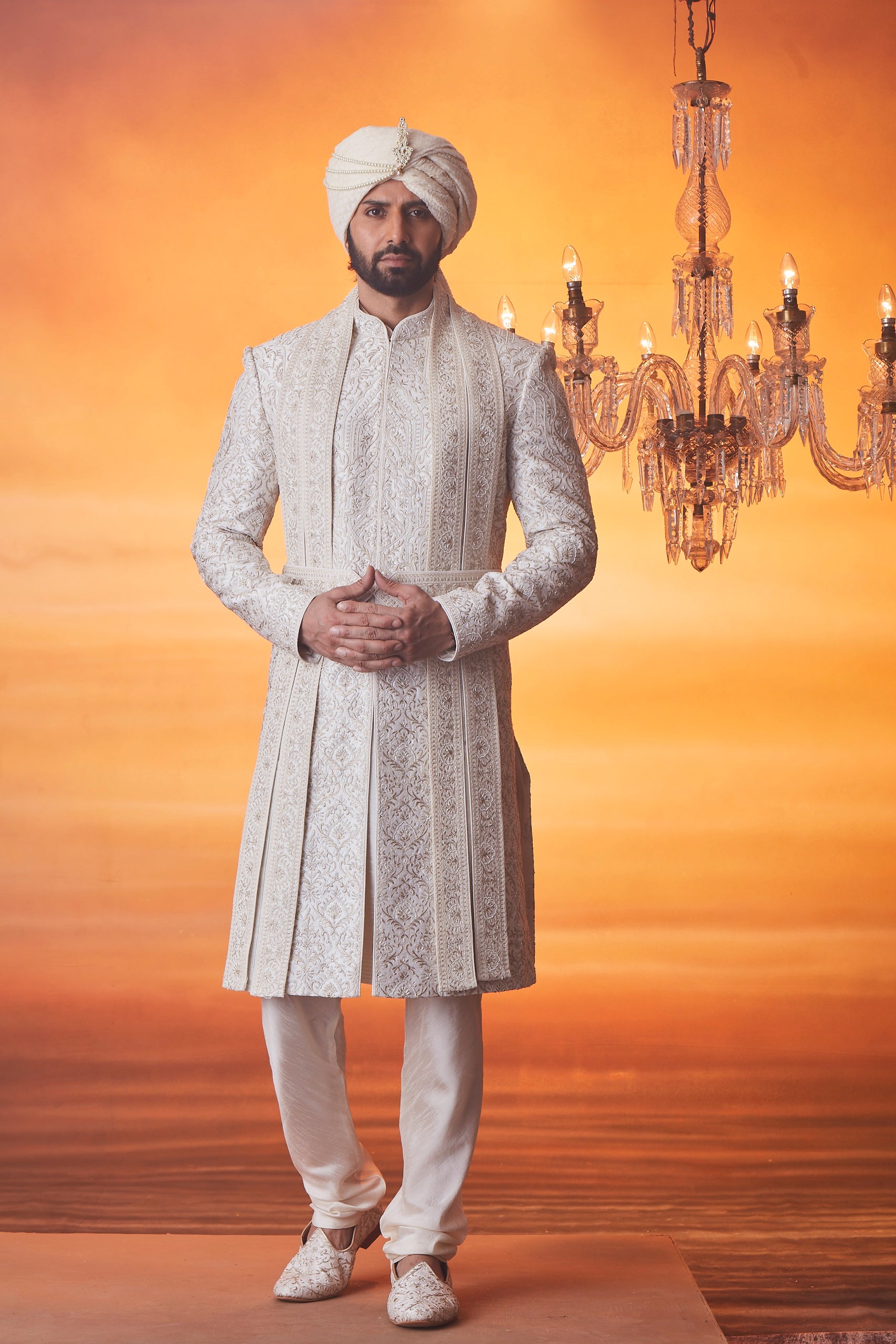 Ivory Sherwani set