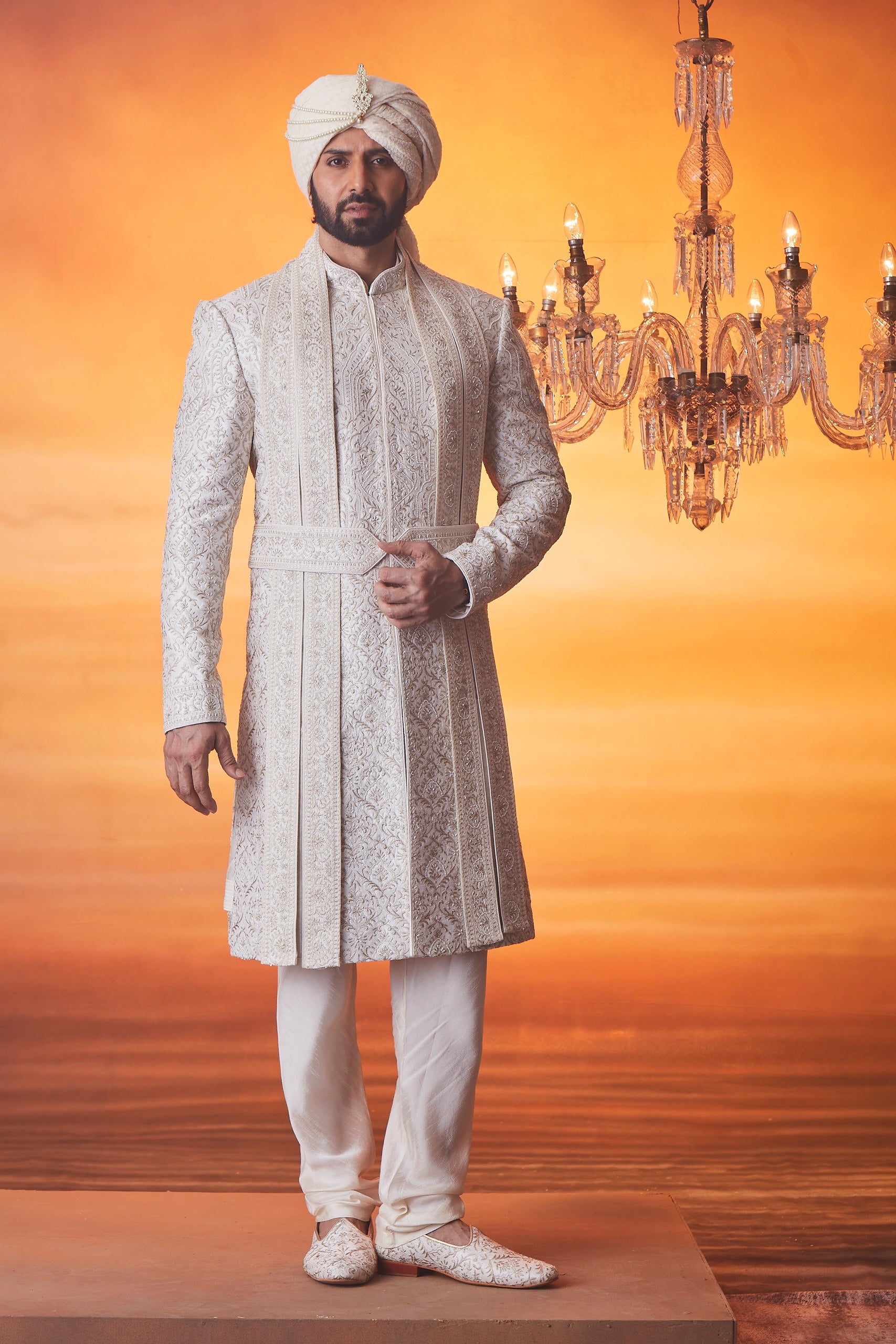 Ivory Sherwani set