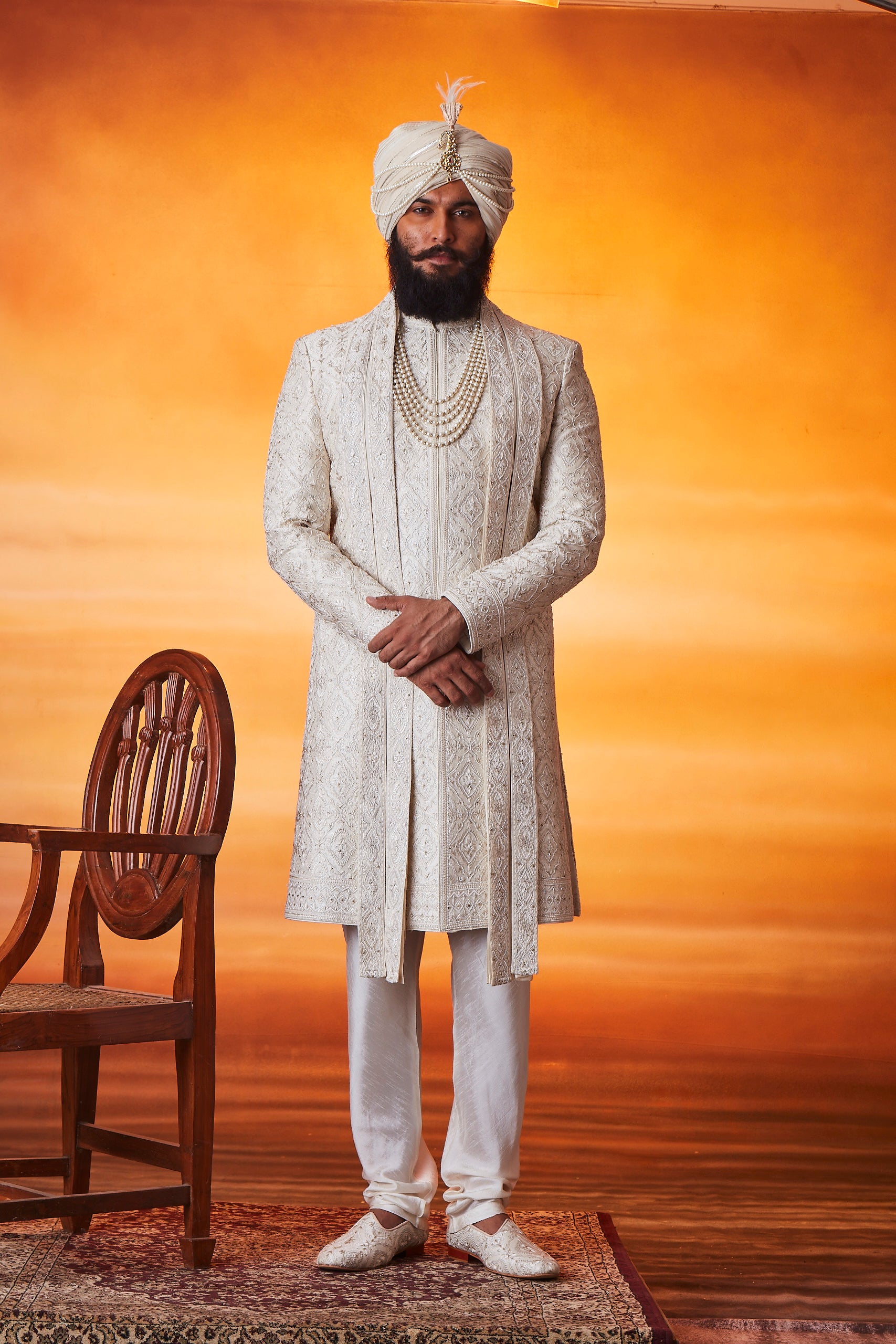 Pearl Sherwani set