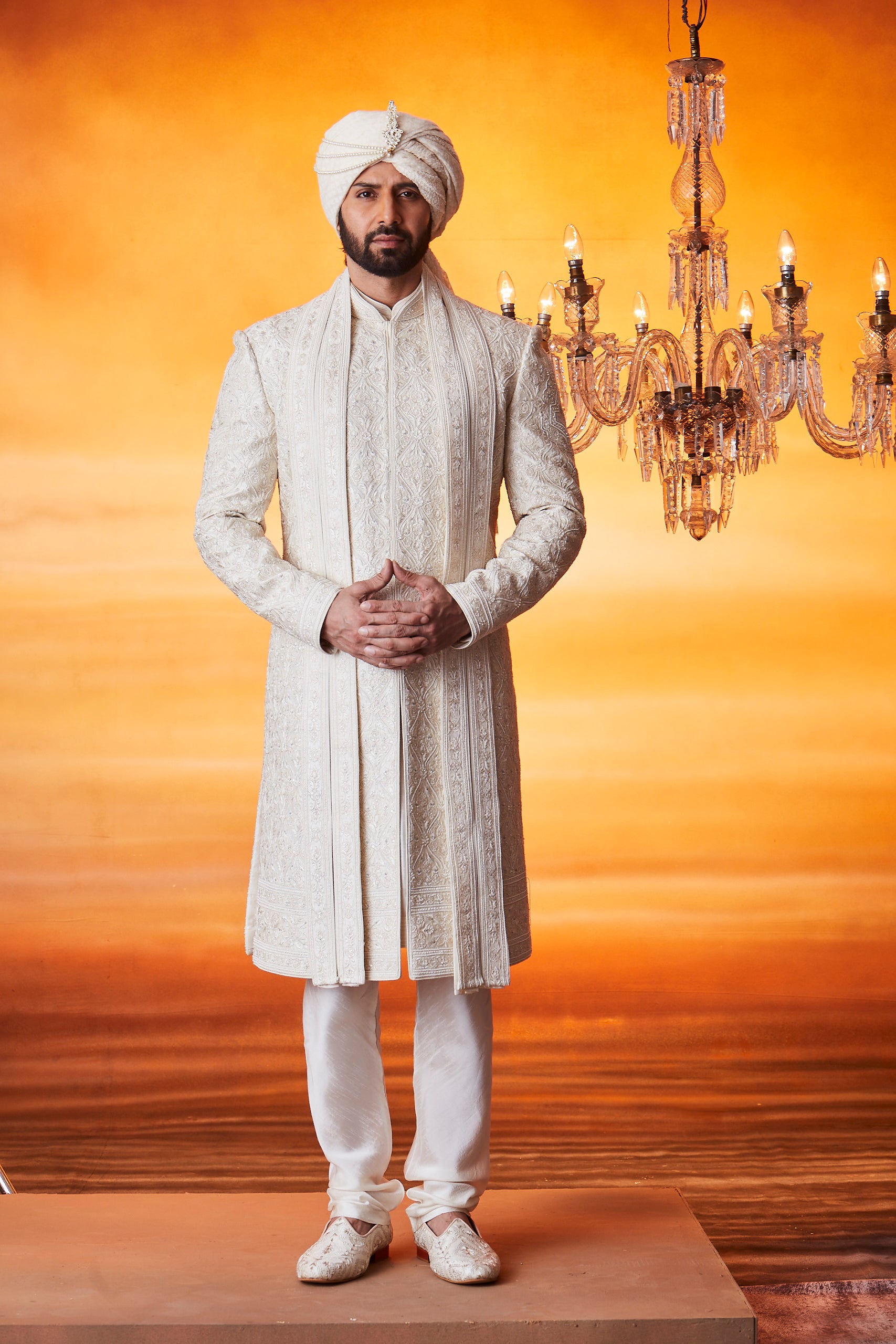 Ivory Sherwani set